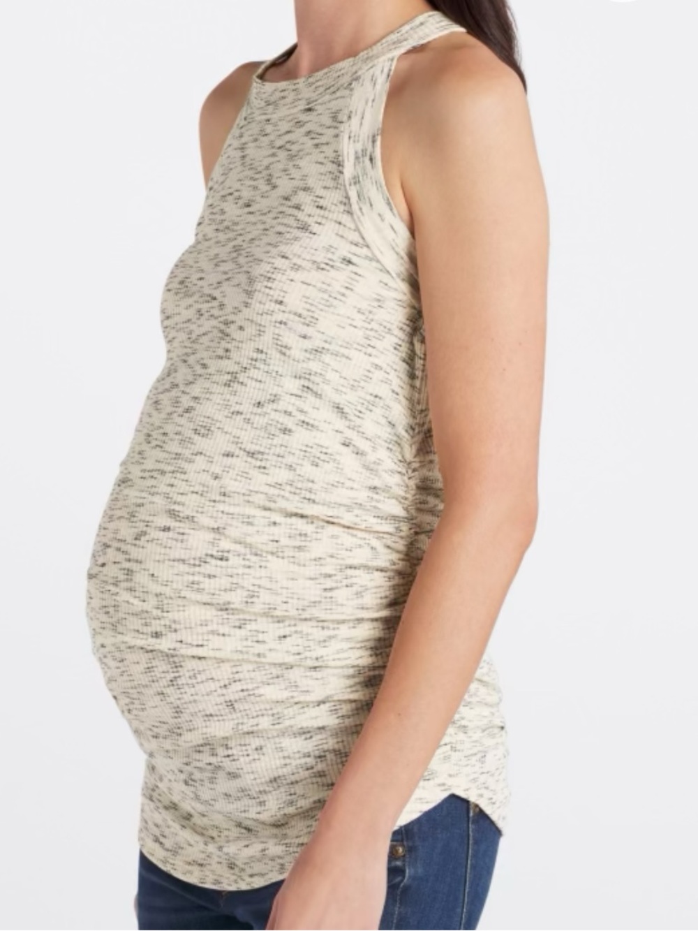 Threads 4 Thought Maresia Maternity Space Dye Rib Tank Cream Large